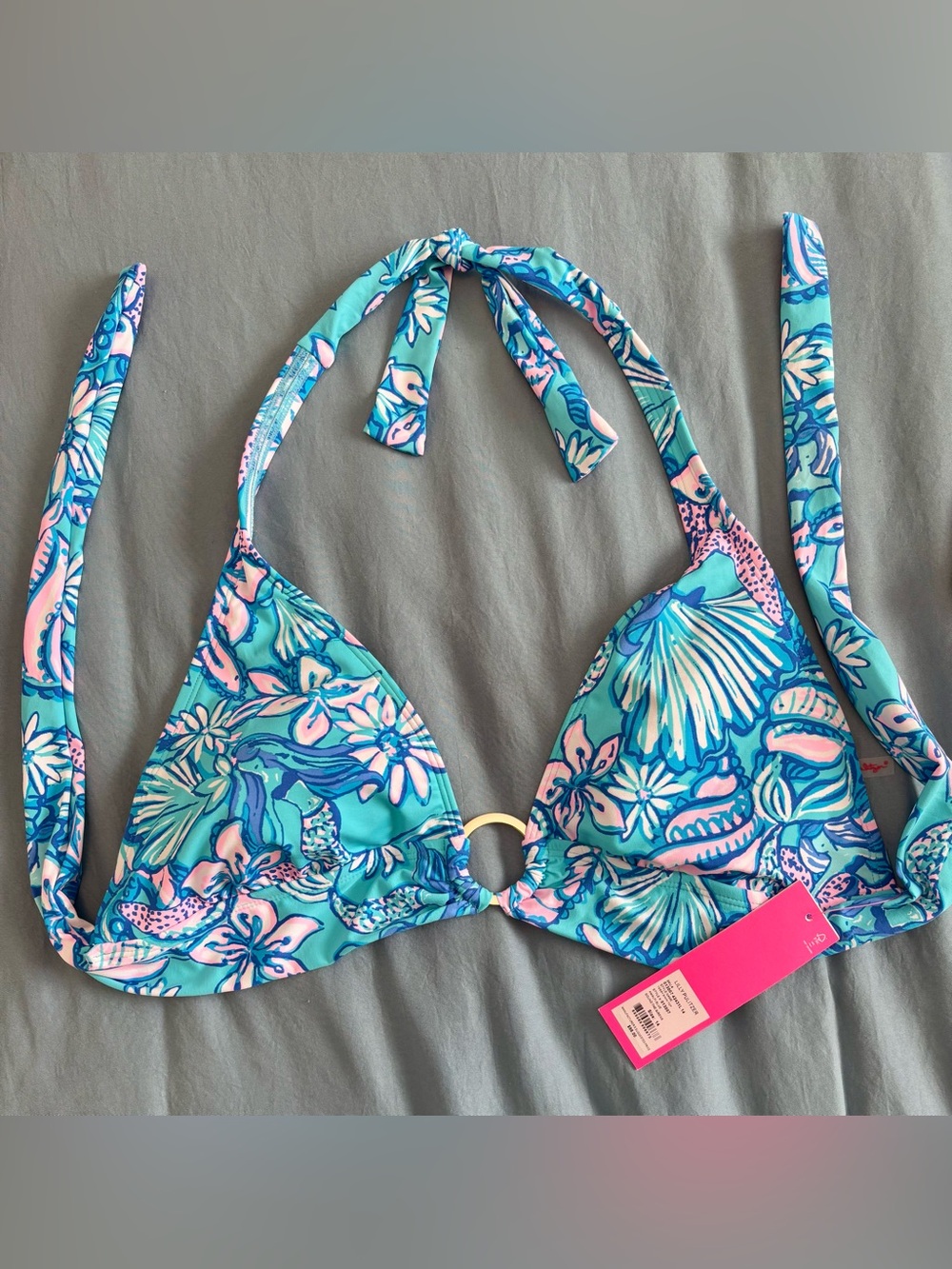 Lilly Pulitzer Kylie Bikini Set Amalfi Blue Sound the Sirens NWT 14